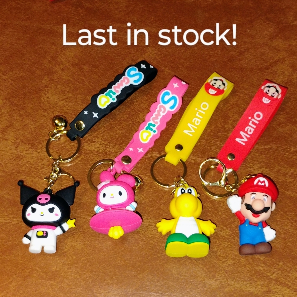 Sanrio Hello Kitty And Mario Keychains